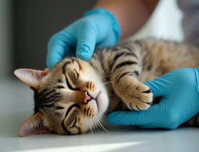 Specialist carefully handling a deceased cat with dignity in Clyde North